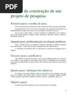 Etapas Da Construcao de Um Projeto de Pesquisa