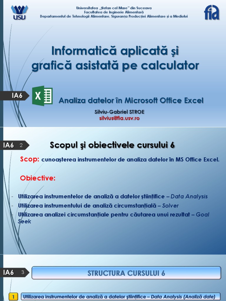 Curs VI Informatica Aplicata PDF | PDF