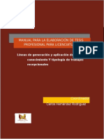 Manual para La Elaboración de Tesis Profesional para Licenciatura