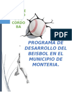 Programa de Desarrollo Del Beisbol en El Municipio de Monteria