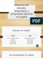 Maneras de Saludar, Despedirse y Preguntas Básicas