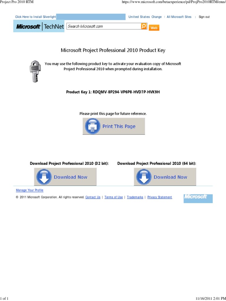 Project Pro 2010 RTM Install Key | PDF | Computers | Technology ...