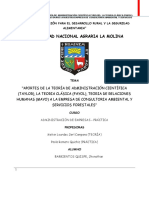 INFORME - 2 - Aportes de La Teoria Clásica (Fayol), Teoria de Relaciones Humanas (Mayo), y La Teoría de Administración Científica (Taylor)