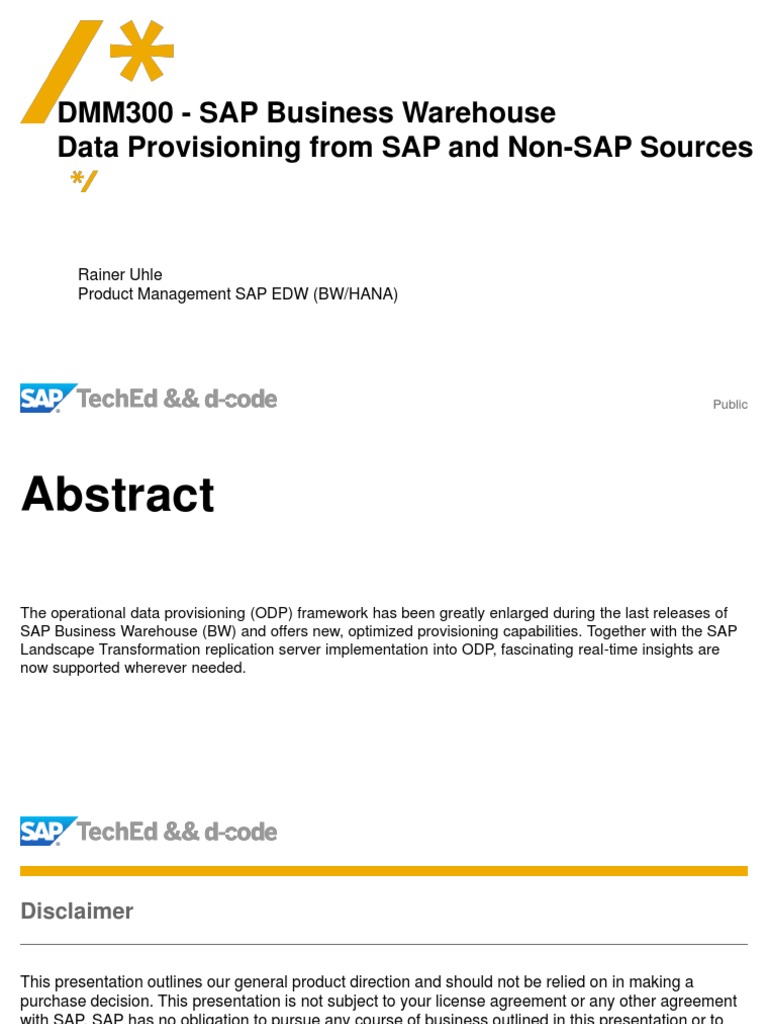 SAP Business Warehouse Data Provisioning From SAP and Non-SAP Sources ...