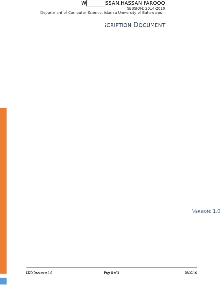 SDD Template PDF Object Oriented Programming System