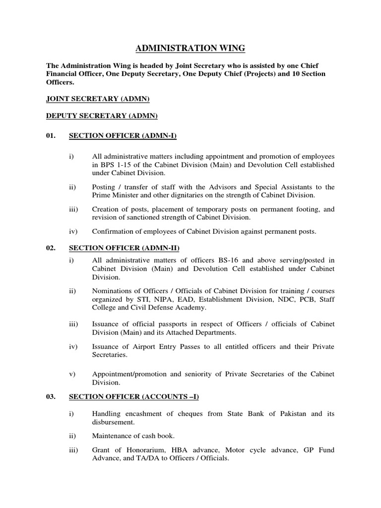 Adminstration W PDF (Government) Secretary