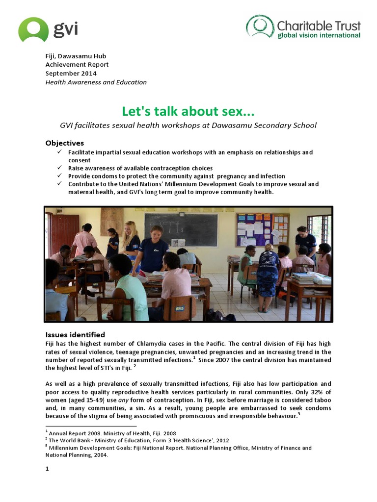 Fiji Sexual Health Workshop Report | PDF | Human Sexual Activity ...
