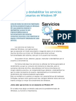 Detener y Deshabilitar Los Servicios Innecesarios en Windows XP