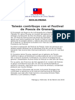 Nota de Prensa - Taiwán Contribuye Con El Festival de Poesía de Granada