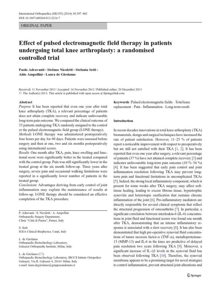 Effect of Pulsed Field Therapy in Patients PDF