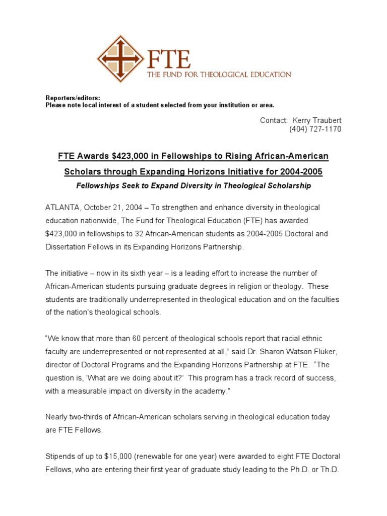 Dissertation fellowship theology