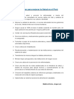 Propuestas para Mejorar La Salud en El Perú