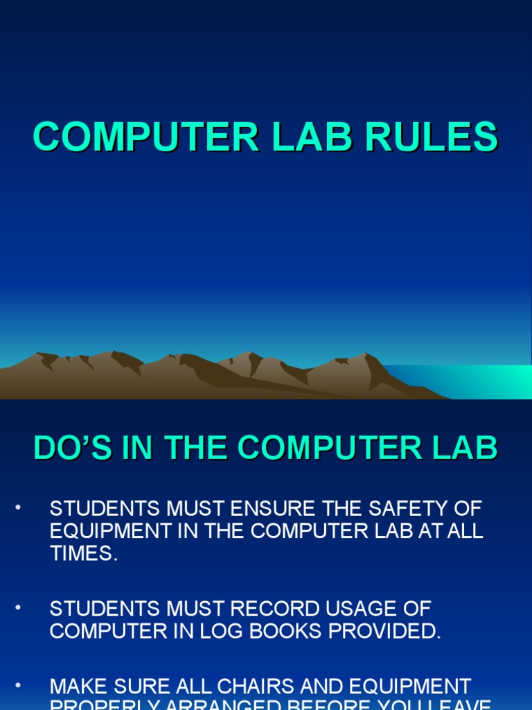 Computer Lab Rules PDF Copyright Intellectual Property