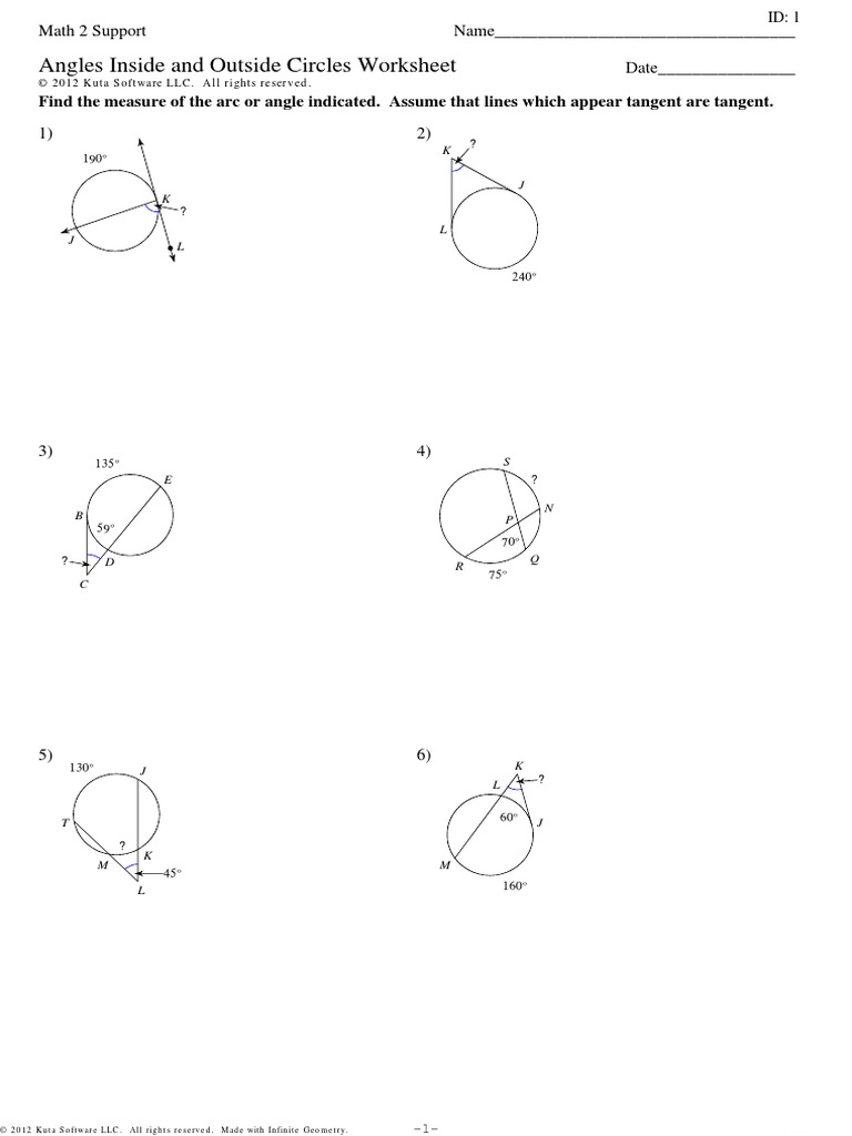 12.5 Worksheet Practice PDF | PDF | Angle | Elementary Geometry