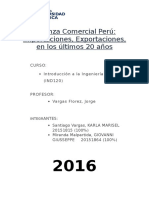 Balanza Comercial Perú - Importaciones, Exportaciones, en Los Últimos 20 Años