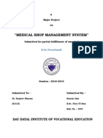 "Medical Shop Management System": A Major Project On