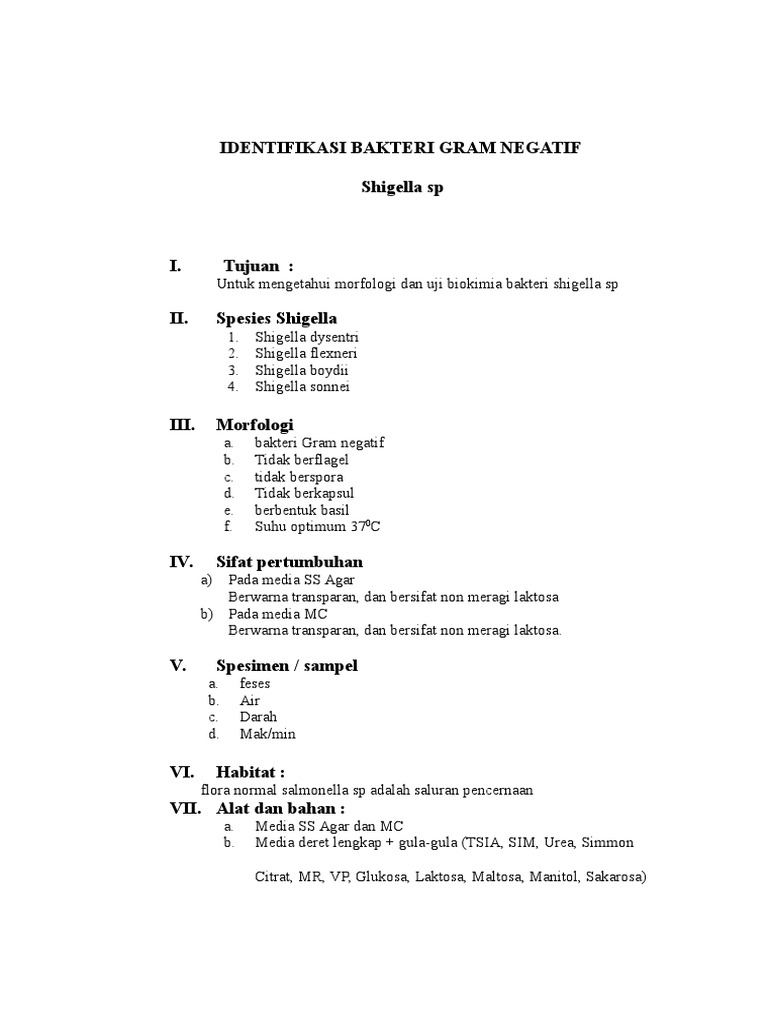 Pertumbuhan Shigella