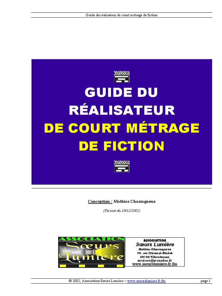 Guide Du Réalisateur de Court Métrage de Fiction | PDF ...