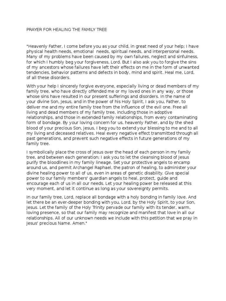 Family Tree Healing Prayer Guide | PDF