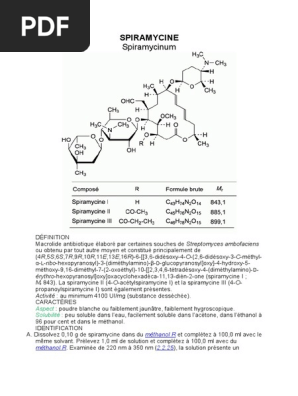 Spiramycine Chromatographie Chimie Analytique