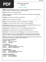 informatics Practices Review of Mysql