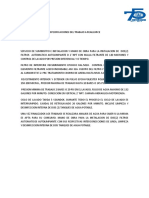 Especificaciones Del Trabajo de Tanques de Agua