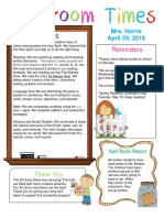 April 29 Newsletter