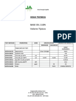 Hoja Técnica de Producto Base Oil 110-N