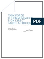Task Force Recommendation Critique