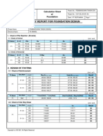 Summary Report For Foundation Design: Calculation Sheet of Foundation