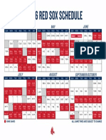 2016 Red Sox Printable Schedule