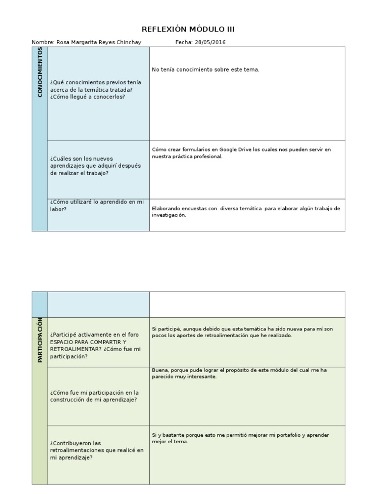 Reflexion Modulo 3 | PDF