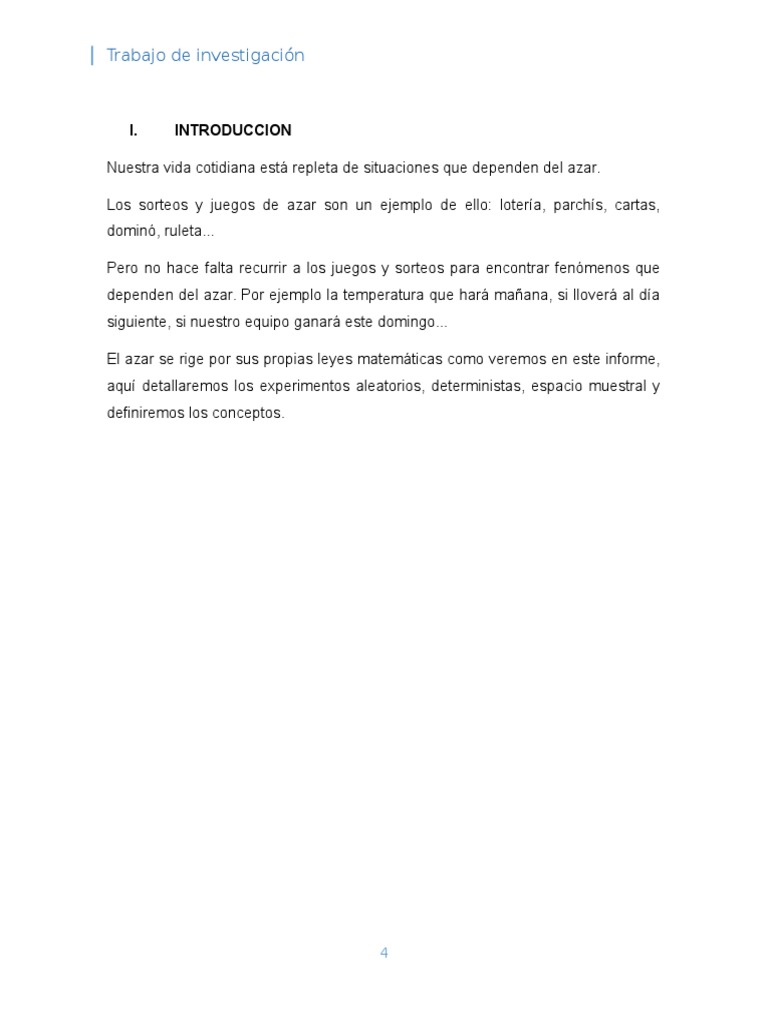 Informe de Experimentos Aleatoriedad Método científico