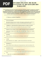 14- Questionário Piloto de Base Semântico-lexical Do Estado Do Pará-1997