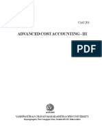 Advanced Cost Accounting-III