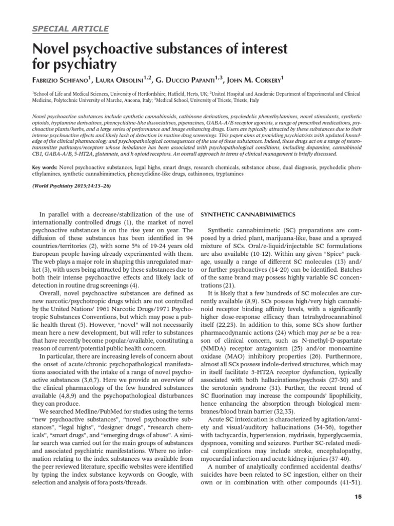 Novel Psychoactive Substances Of Interest Psychiatry - 