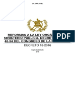 Reformas A La Ley Orgánica Del Ministerio Público - Decreto 18-2016