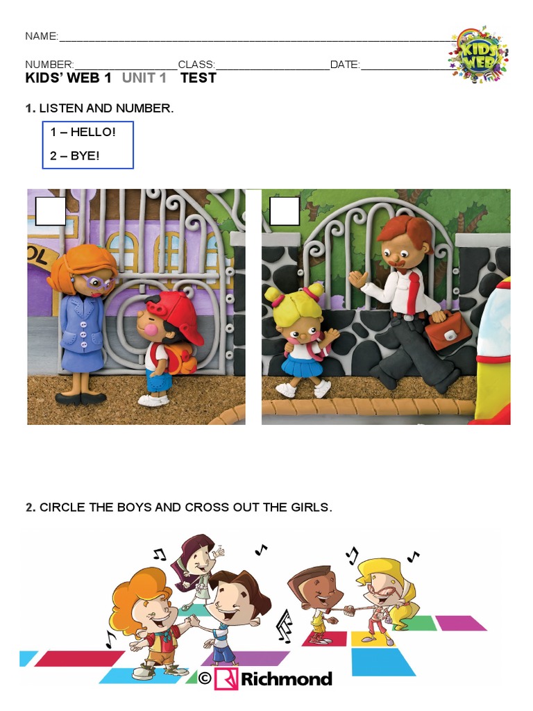 Kids Web 1 Test Unit 1 | PDF | Social Science | Computers