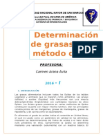 Determinacion de Grasas Por El Metodo Directo