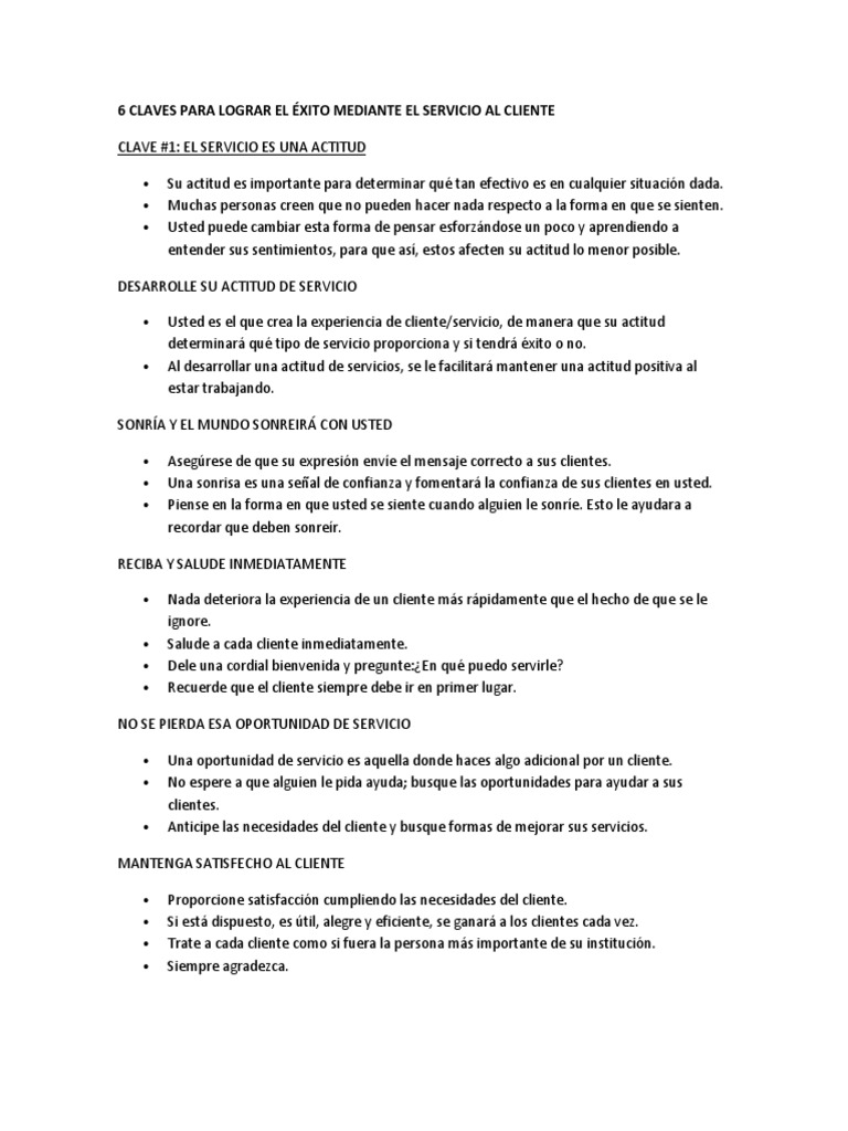 Actitud de Servicio para el Éxito | PDF | Toma de decisiones | Cliente