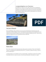 Sitios y Zonas Arqueologicas en Oaxaca