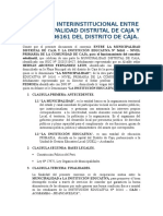 Convenio Interinstitucional Entre La Municipalidad Distrital de Caja y La i