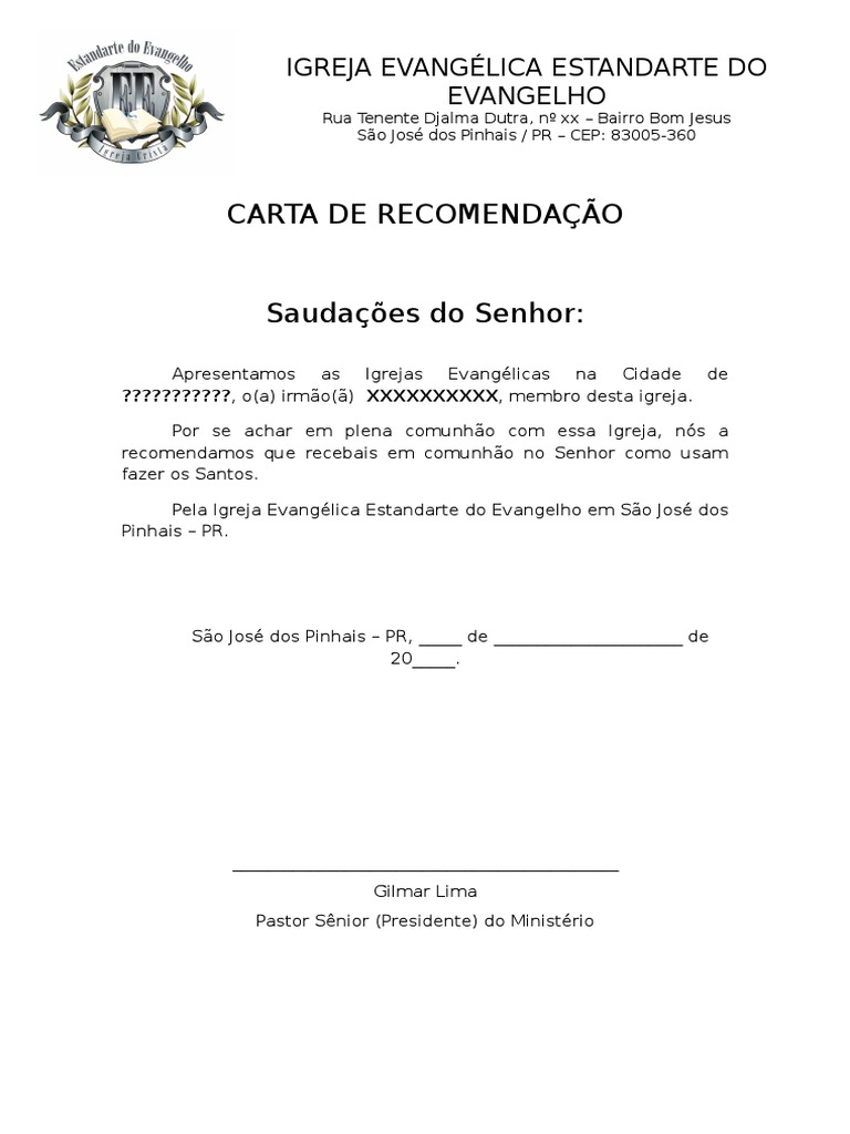 Carta de Recomendação