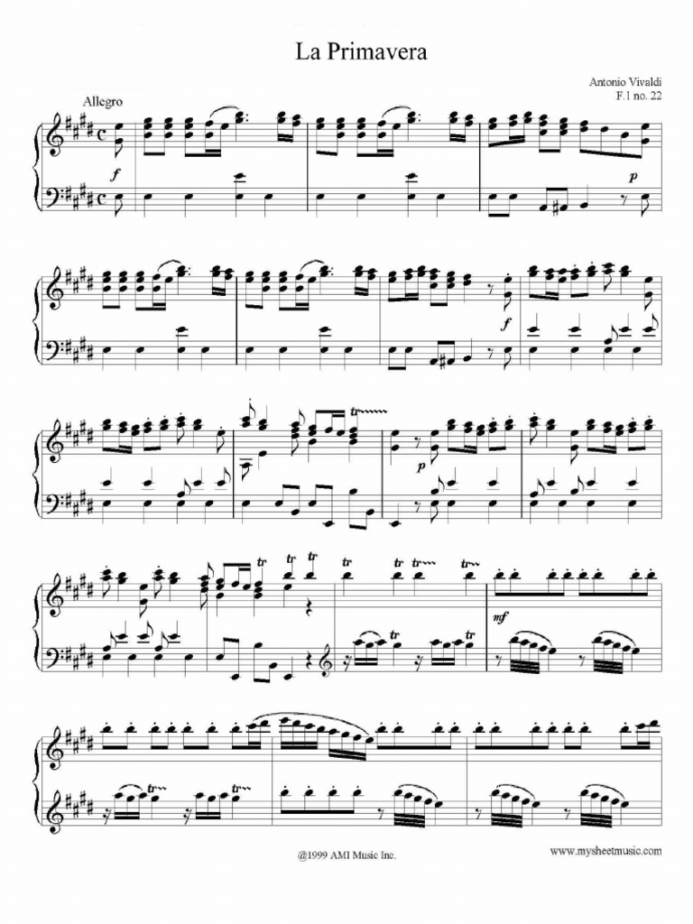 Primavera Piano | PDF
