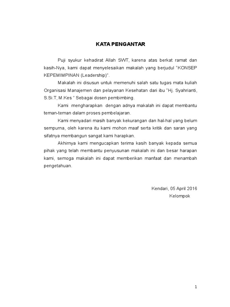 Makalah Kepemimpinan Dalam Bidang Kesehatan