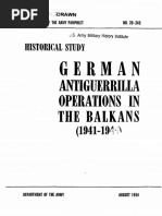 The German Antiguerrilla Operation in Balkan