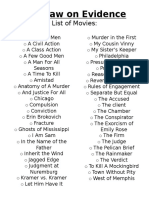 The Law On Evidence: List of Movies