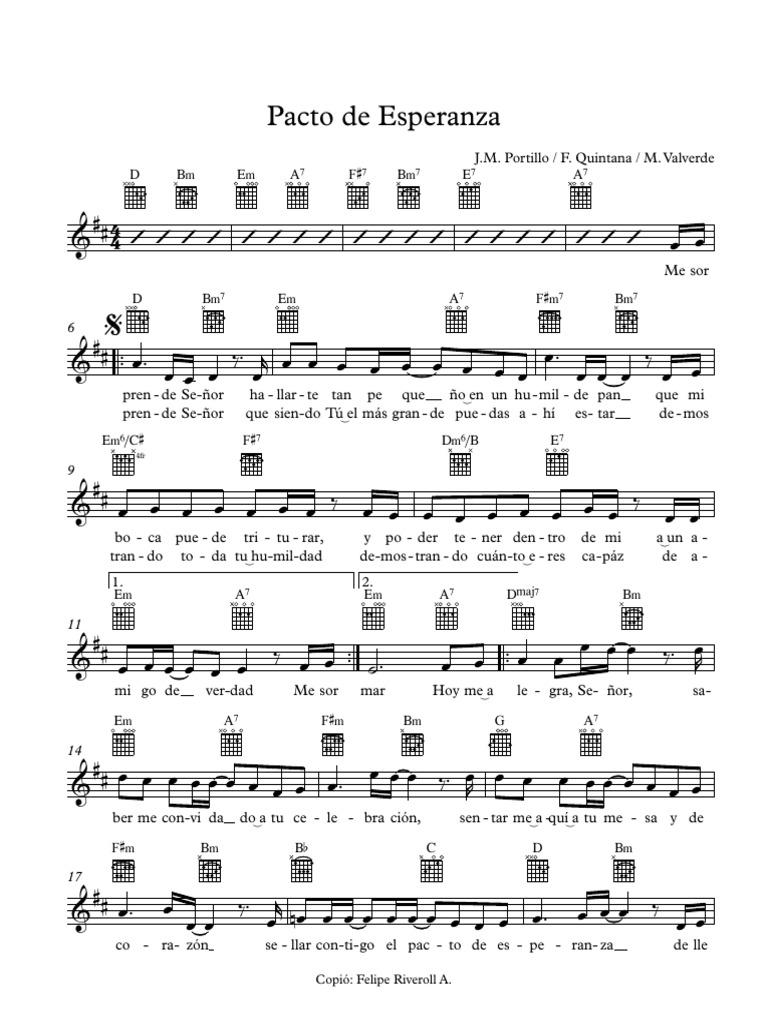 Pacto de Esperanza Partitura Completa
