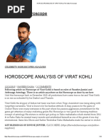 Horoscope Analysis of Virat Kohli - The Vedic Horoscope