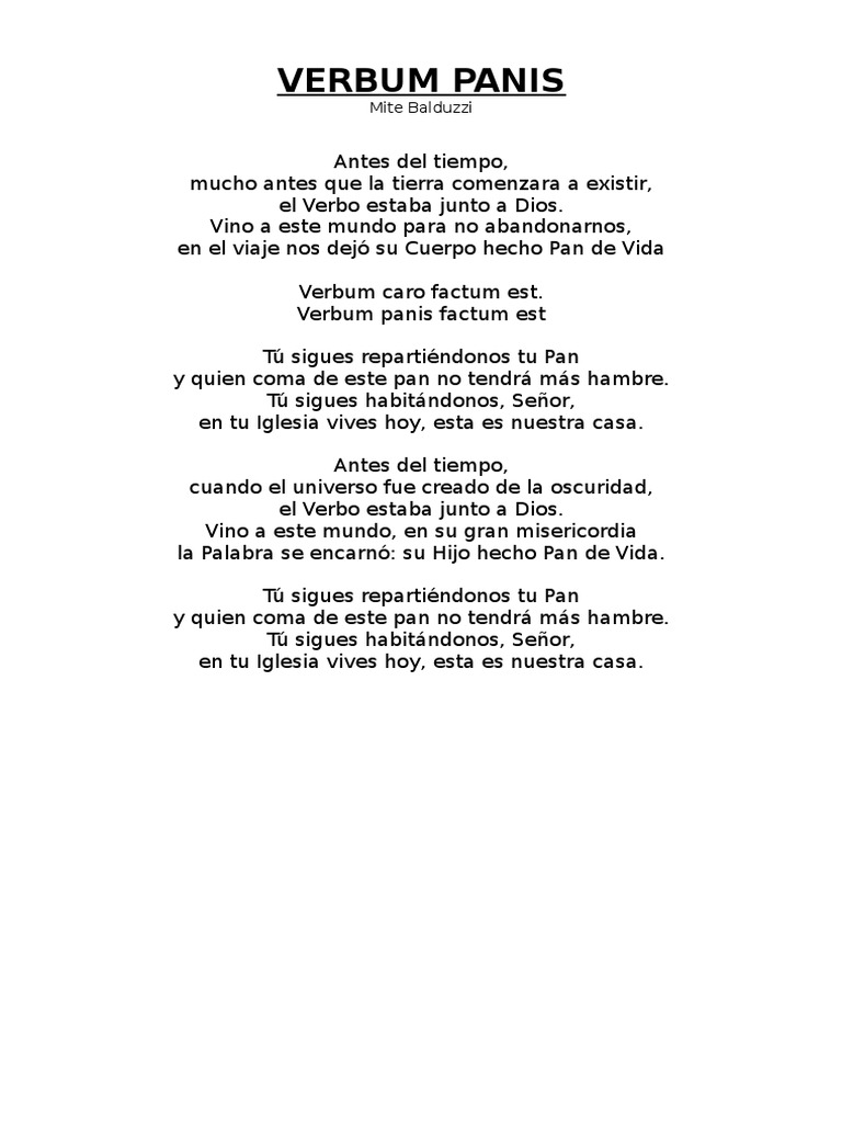 Verbum Panis | PDF